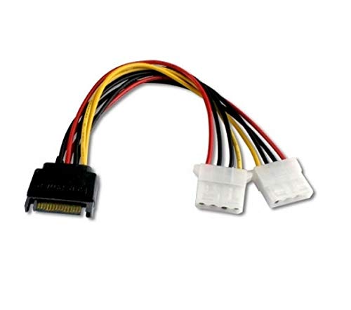 ISTARCOMPUTER Adaptateur Alimentation Cable Convertisseur - SATA Male vers 2 Molex Femelle, Compatible Multi-Composants, 19 cm