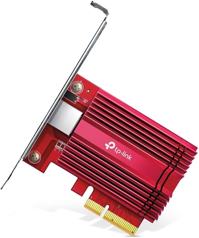 TP-Link Carte R¨¦seau PCIe 10 Gigabit TX401, R¨¦seau 10Gbit/s, Cable Ethernet CAT 6A inclus, Latence ultra-faible, Compatible avec Windows 11/10/8.1/8/7, les serveurs Windows 2019/2016/2012 R2 et Linux