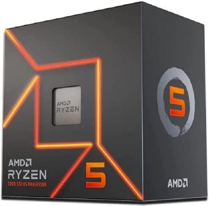 AMD Ryzen 5 7600 Processeur (Radeon Graphique Int¨¦gr¨¦, 6 C?urs/12 Threads, 65W TDP, Socket AM5, Cache 38Mo, jusqu'¨¤ 5,1 GHz Fr¨¦quence Boost, avec Ventilateur wraith Stealth)