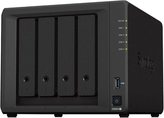 SYNOLOGY DS923+ BT NAS 4 EMP. 3.5/2.5p 2.6/3.1 GHz DoubleCoeur 64b 4Go 2 LAN GbE USB3 Slot M.2