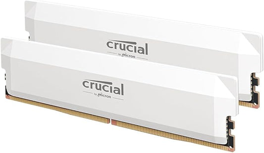 Crucial Pro RAM DDR5 32Go Kit (2x16Go) 6000MHz CL36, M¨¦moire Overclocking Gaming, Intel XMP 3.0 / AMD Expo, (PC) M¨¦moire RAM 32Go DDR5, Blanc - CP2K16G60C36U5W