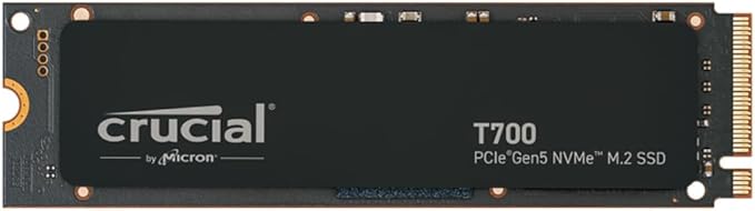 Crucial T700 SSD 1To PCIe Gen5 NVMe M.2 SSD Interne Gaming, jusqu¡¯¨¤ 11.700Mo/s, Microsoft DirectStorage, R¨¦trocompatibilit¨¦ PCIe 4.0, Disque Dur SSD - CT1000T700SSD3