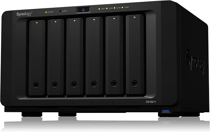 Synology DS1621+ NAS 6 EMP. 2.2GHz 64b QuadCore 4Go 4LAN GbE - USB3.2 eSata - 2X M.2 PCIe NMVe - 1x ext Slot PCIe
