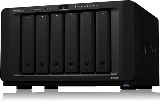 Synology DS1621+ NAS 6 EMP. 2.2GHz 64b QuadCore 4Go 4LAN GbE - USB3.2 eSata - 2X M.2 PCIe NMVe - 1x ext Slot PCIe