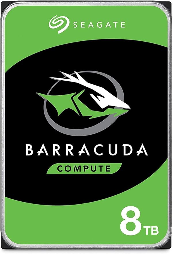 Seagate BarraCuda, 8 To, disque dur interne, SATA 6 Gbit/s, 3,5 pouces, 5 400 tr/min, 256 Mo de cache pour PC de bureau (ST8000DM004)