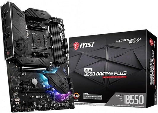 MSI Carte m¨¨re de jeu MPG B550 Gaming Plus (ATX), AMD AM4, DDR4 M.2, USB 3.2 Gen 2, HDMI ATX, carte m¨¨re de jeu, processeurs AMD Ryzen? 5000
