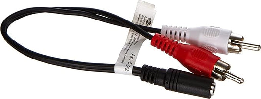 goobay Cable Adaptateur Audio, Femelle 3.5 mm vers Prise Male Cinch, Noir, 0.2m Longueur