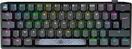 Corsair K70 Pro Mini Wireless RGB 60% Clavier M¨¦canique de Jeu - Commutateurs Cherry MX Red - Capuchons de Touches PBT Double-Shot - Compatible iCUE - PC, Mac, PS5, PS4, Xbox - AZERTY FR - Noir
