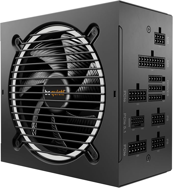 be quiet! Pure Power 12 M 1000 W Bloc d¡¯Alimentation, Certification 80 Plus? Gold, Alimentation ATX 3.1 enti¨¨rement Compatible avec Les Cartes Graphiques PCIe 5.1, 2 Solides Rails 12 V